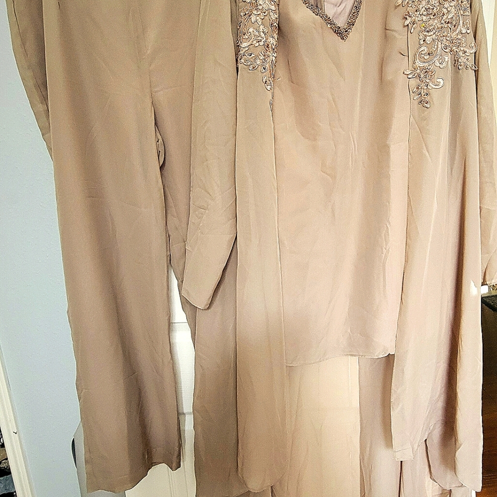 3 piece wide leg pants set.